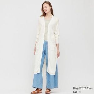 Uniqlo XS UV cut slit long cardigan off white